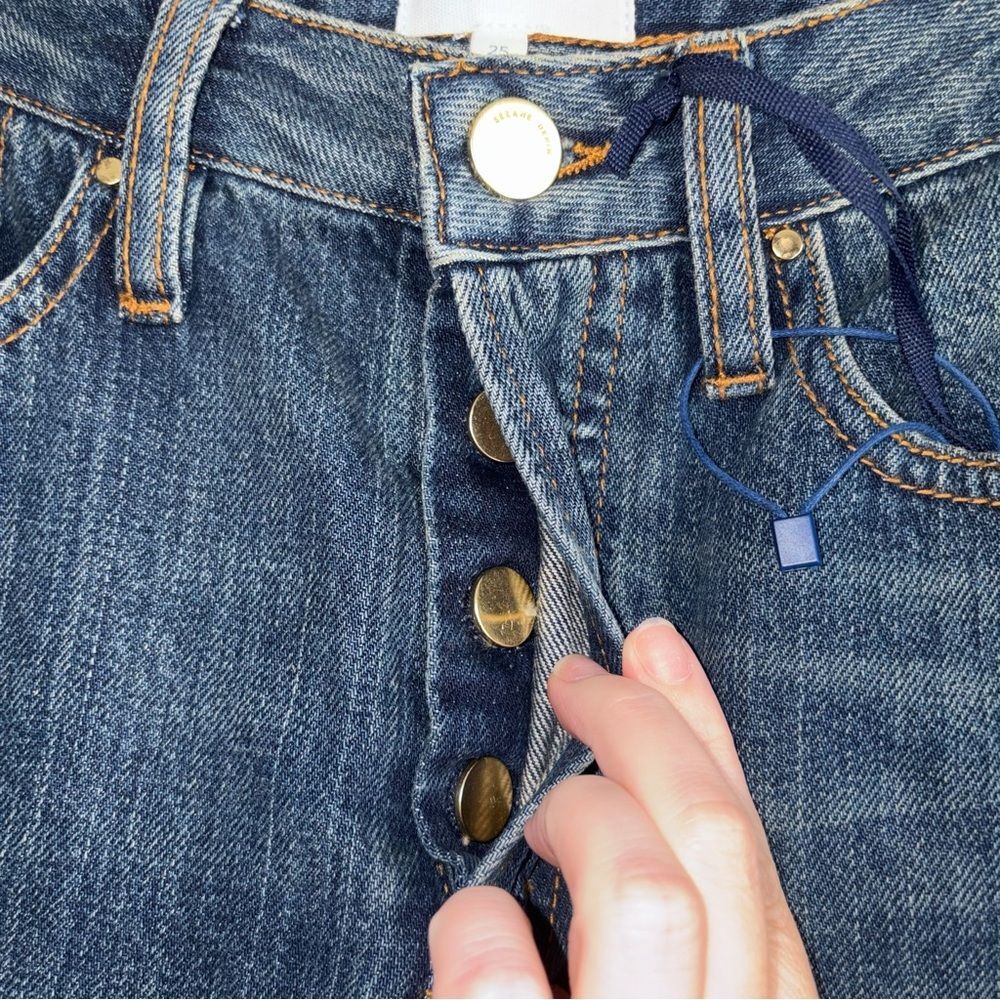 Sezane Button Fly Raw Hem Blue Jeans Denim 1967 Brut Sexy NEW - Picture 5 of 10